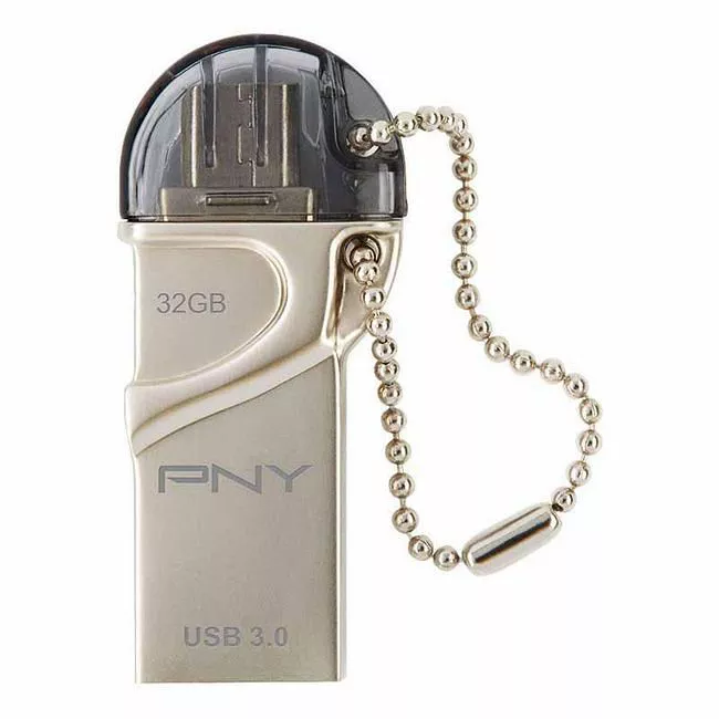 PNY P-FDI32GOTGTO30-GE 32 GB DUO-LINK OTG USB 3.0 Flash Drive for Android