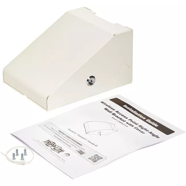 Tripp Lite ENBRKTCVR Universal Wall Bracket for Wireless Access Point with Cover - Right Angle Steel White