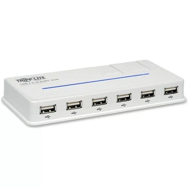 Tripp Lite U222-010-R Tripp Lite by Eaton 10-Port USB 2.0 Hub, White