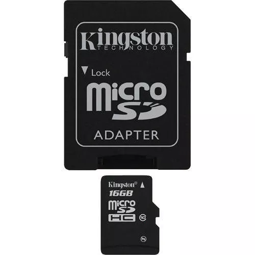 Kingston SDC4/16GB microSDHC Memory Card Class 4 With SD Adapter