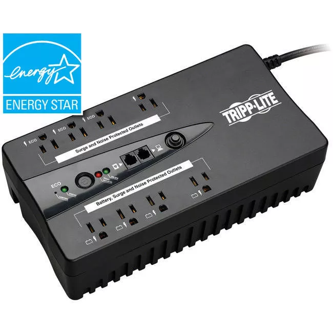 Tripp Lite ECO550UPSTAA UPS 550VA 300W Eco Green Battery Back Up 120V USB RJ11 TAA GSA