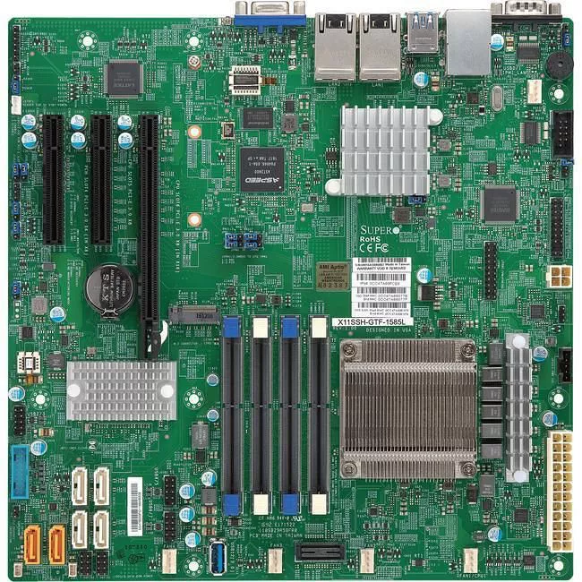 Supermicro MBD-X11SSH-GTF-1585L-B Server Motherboard - 1x Socket BGA-1440 - Intel C236 - 4x DDR4 - RAID - 1x M.2 - 1x PCIe x16 - Micro ATX