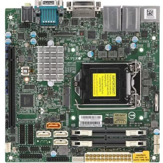 Supermicro MBD-X11SCV-L-B Desktop Motherboard - 1x Socket H4 LGA-1151 - Intel H310 - 2x DDR4 - 1x M.2 - 1x PCIe x16 - Mini ITX