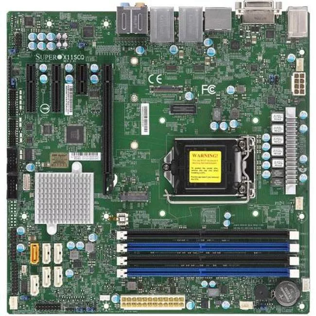 Supermicro MBD-X11SCQ-B Desktop Motherboard - 1x Socket H4 LGA-1151 - Intel Q370 - 4x DDR4 - RAID - 1x M.2 - 1x PCIe x16 - Micro ATX
