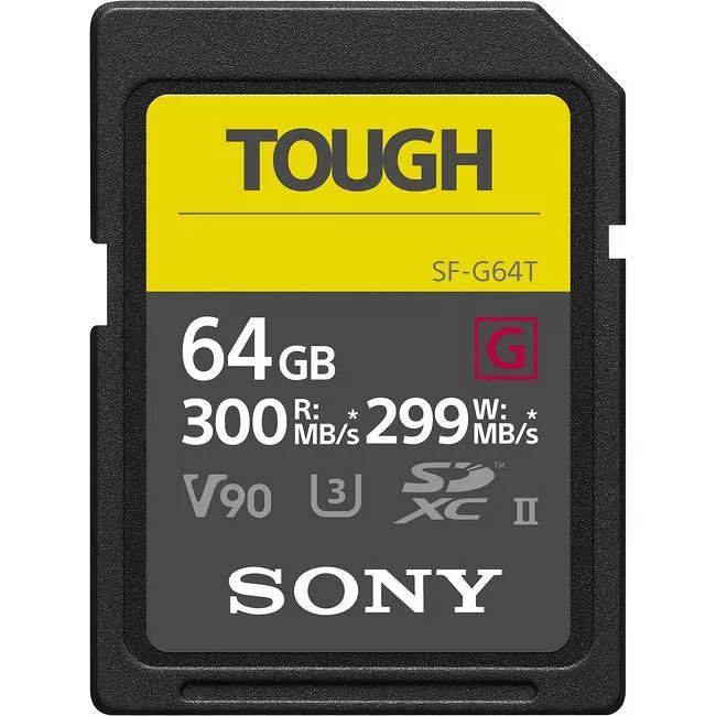 Sony SF-G64T/T1 Tough Performance 64 GB SDXC UHS-II Class 10 U3 Flash Memory Card