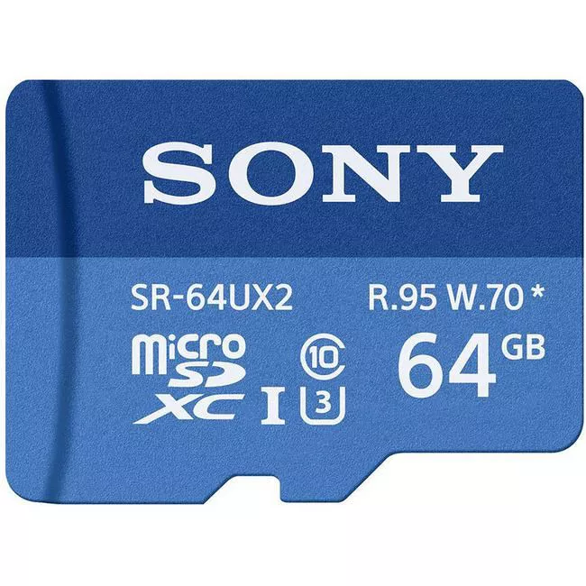 Sony SR-64UX2A/LT High Speed 64GB Class 10 U3 Micro SDXC UHS-I Memory Card