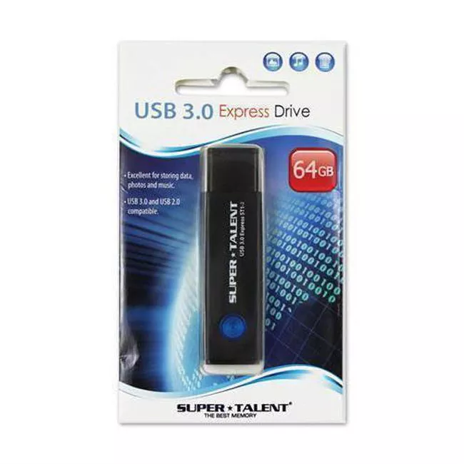 Super Talent ST3U64S12K 64 GB Express ST1-2 USB 3.0 Flash Drive