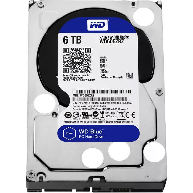 WD WD60EZRZ Blue Hard Drive - 6 TB - 64 MB - 3.5 - SATA - 5400