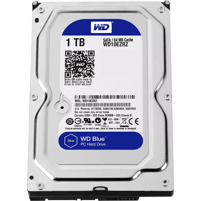 WD WD10EZRZ Blue Hard Drive - 1 TB - 64 MB - 3.5 - SATA - 5400