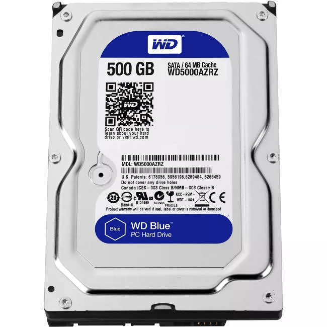 WD WD5000AZRZ Blue Hard Drive - 500 GB - 64 MB - 3.5 - SATA - 5400