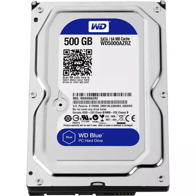 WD WD5000AZRZ Blue 500 GB 3.5" SATA 6 Gb/s 5400 RPM 64 MB Cache Hard Drive