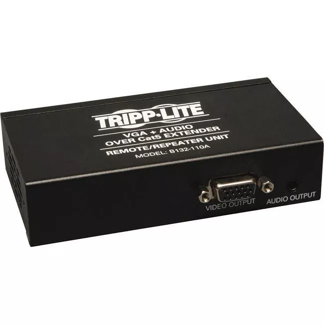 Tripp Lite B132-110A Tripp Lite by Eaton VGA with Audio over Cat5/6 Extender, Box-Style Remote Repeater, 1920x1440 60 Hz, Up to 1000-ft. (305 m), TAA