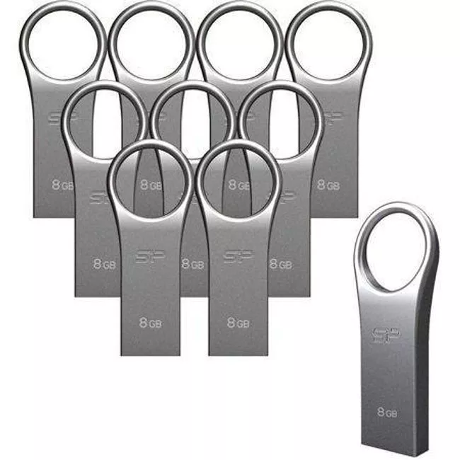 Silicon Power SP008G2F80V1SIO 8 GB Firma F80 USB 2.0 Flash Drive, 10-Pack