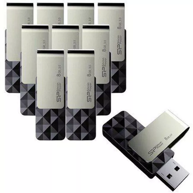 Silicon Power SP008G3B30V1KIO 10-Pack 8 GB Blaze B30 USB Flash Drive