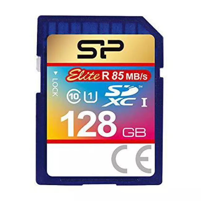 Silicon Power SP128GBSDXAU1V10 128 GB SDXC R85MB/s C10 UHS-1 Elite Memory Card