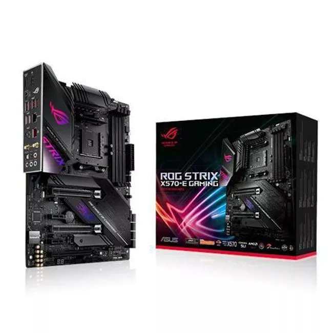 ASUS ROG STRIX X570-E GAMING Desktop Motherboard - 1x Socket AM4 - AMD X570 - 4x DDR4 - RAID - 2x M.2 - 3x PCIe x16 - Wi-Fi - 2x RJ-45 - ATX