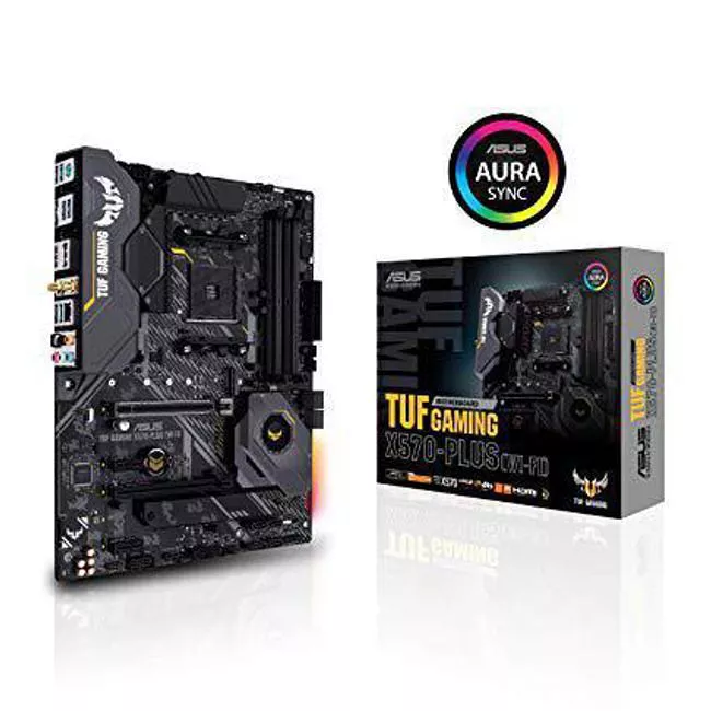 ASUS TUF GAMING X570-PLUS Desktop Motherboard - 1x Socket AM4 - AMD X570 - 4x DDR4 - RAID - 2x M.2 - 2x PCIe x16 - ATX