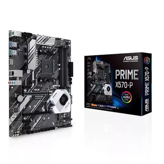 ASUS PRIME X570-P Desktop Motherboard - 1x Socket AM4 - AMD X570 - 4x DDR4 - RAID - 2x M.2 - 2x PCIe x16 - ATX