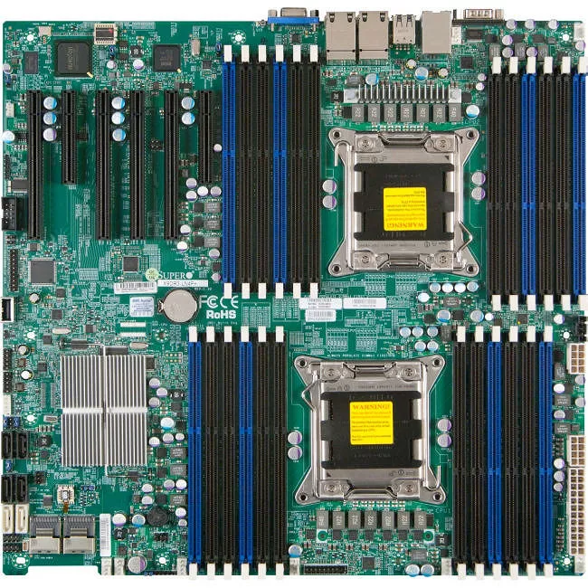 Supermicro MBD-X9DR3-LN4F+-EW4-B Server Motherboard - 2x Socket R LGA-2011 - Intel C606 - 24x DDR3 - RAID - 4x PCIe x16 - 5x RJ-45 - Enhanced EATX