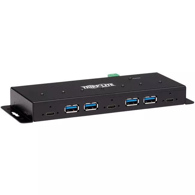 Tripp Lite U460-4A3C-IND Industrial 7-Port USB-C Hub USB 3.x Gen 2 (10Gbps) 4x USB-A & 3x USB-C Ports 15Kv ESD Immunity 2Kv Surge