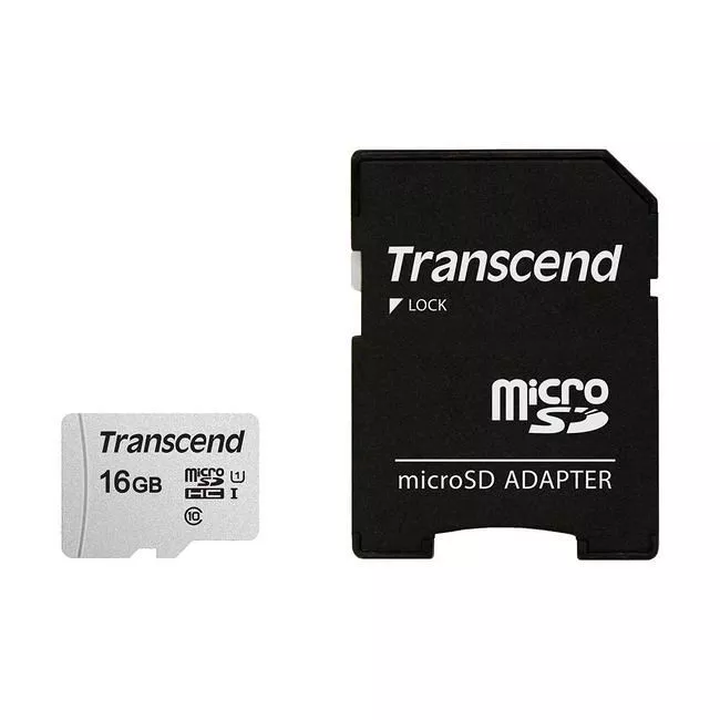 Transcend TS16GUSD300S-A 16 GB Class 10/UHS-I (U1) microSDHC w/ Adapter