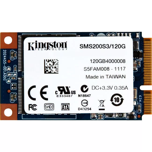 Kingston SMS200S3/120G SSDNow mS200 120 GB Rugged SSD - Internal - mini-SATA (SATA/600)