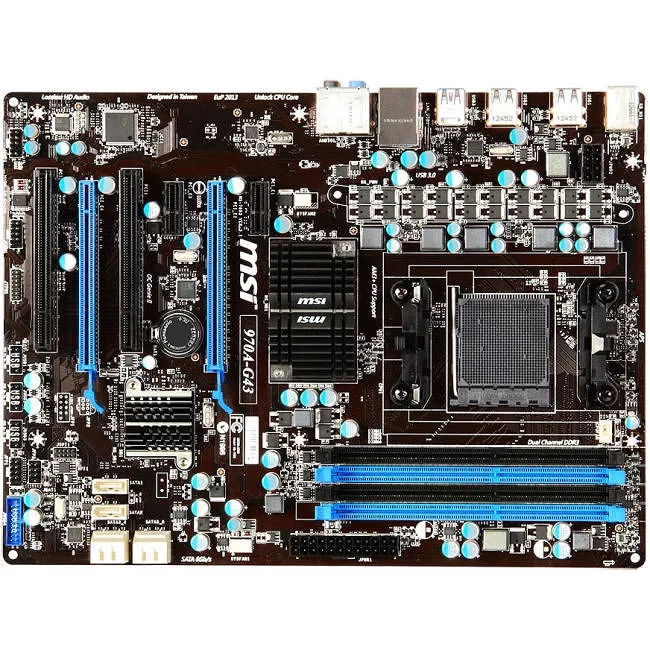 MSI 970A-G43 Desktop Motherboard - 1x Socket AM3+ - AMD 970 - 4x DDR3 - RAID - 2x PCIe x16 - 1x RJ-45 - ATX