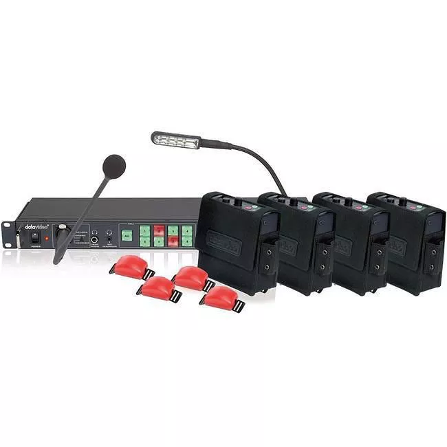 Datavideo ITC100HP2K Intercom Base Station - 4X HP-2A Headsets Included