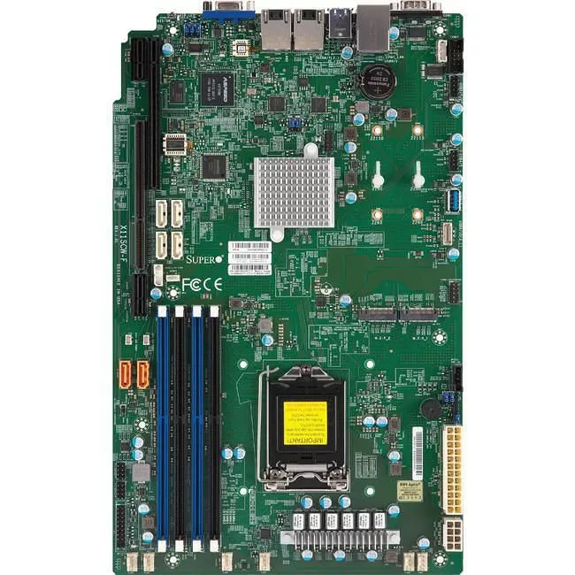 Supermicro MBD-X11SCW-F-B Server Motherboard - 1x Socket H4 LGA-1151 - Intel C246 - 4x DDR4 - RAID - 1x M.2 - 1x PCIe x16 - 2x RJ-45 - Proprietary Form Factor
