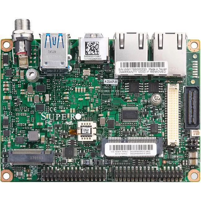 Supermicro MBD-A2SAP-H-O Server Motherboard - Socket BGA-1296 - Intel 1x DDR3L - 1x M.2 - 2x RJ-45 - Pico ITX