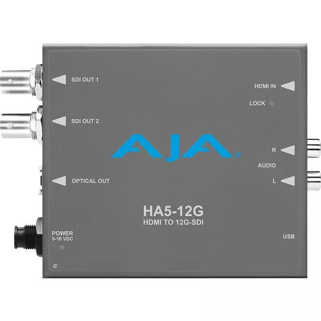 AJA HA5-12G-T-R0 HDMI 2.0 to 12G-SDI Converter with Single Fiber Transmitter