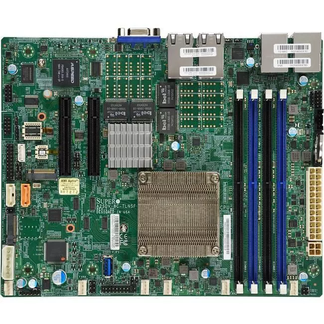 Supermicro MBD-A2SDV-12C+-TLN5F-O Server Motherboard - Socket BGA-1310 - 4x DDR4 - 2x M.2 - 5x RJ-45 - Flex ATX