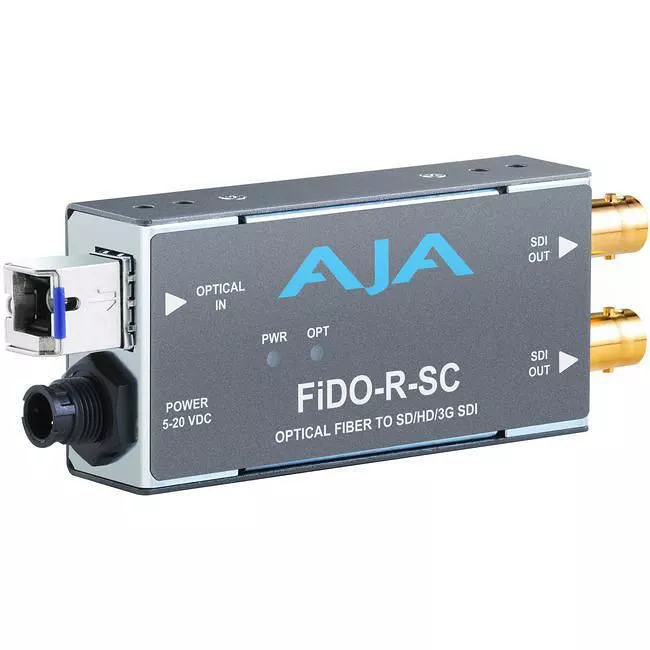 AJA FIDO-R-SC-R0 1-Channel Single Mode SC Fiber to 3G-SDI with Dual Outputs