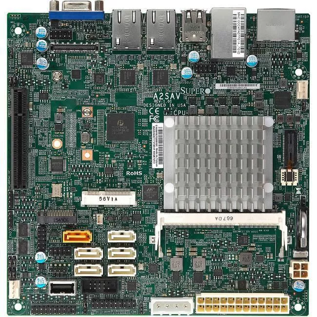 Supermicro MBD-A2SAV-B Server Motherboard - Socket BGA-1296 - Intel 1x DDR3L - RAID - 1x M.2 - 2x RJ-45 - Mini ITX