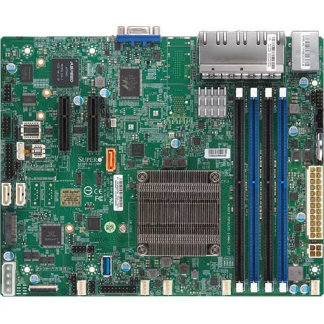 Supermicro MBD-A2SDV-4C-LN8F-O Server Motherboard - Socket BGA-1310 - 4x DDR4 - 1x M.2 - 8x RJ-45 - Flex ATX