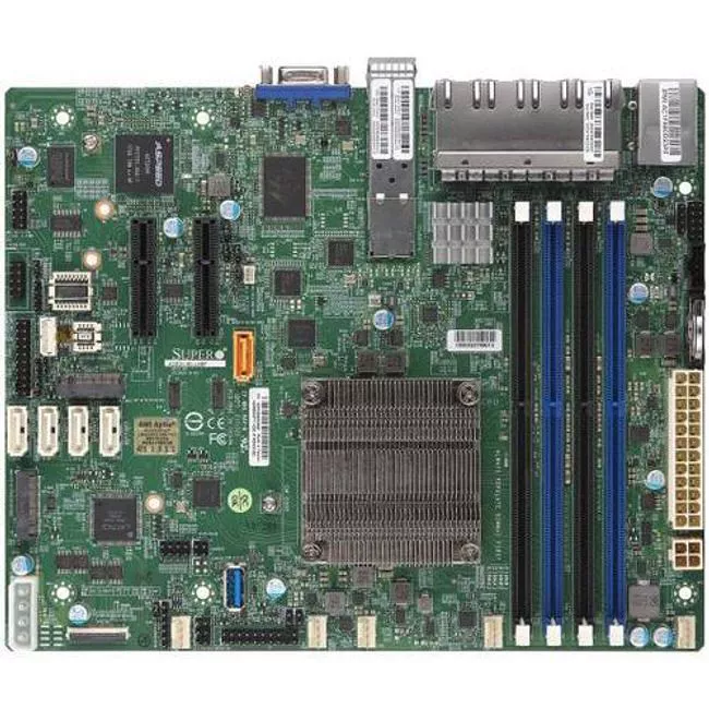 Supermicro MBD-A2SDV-8C-LN10PF-B Server Motherboard - Socket BGA-1310 - 4x DDR4 - 2x M.2 - 8x RJ-45 - Flex ATX
