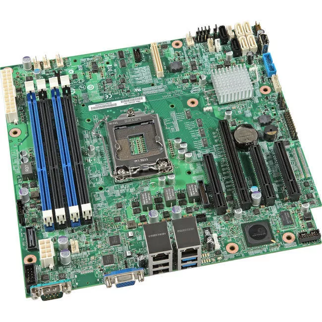 Intel DBS1200V3RPL Server Motherboard - 1x Socket H3 LGA-1150 - Intel C224 - 4x DDR3 - RAID - 1x PCIe x16 - 2x RJ-45 - Micro ATX