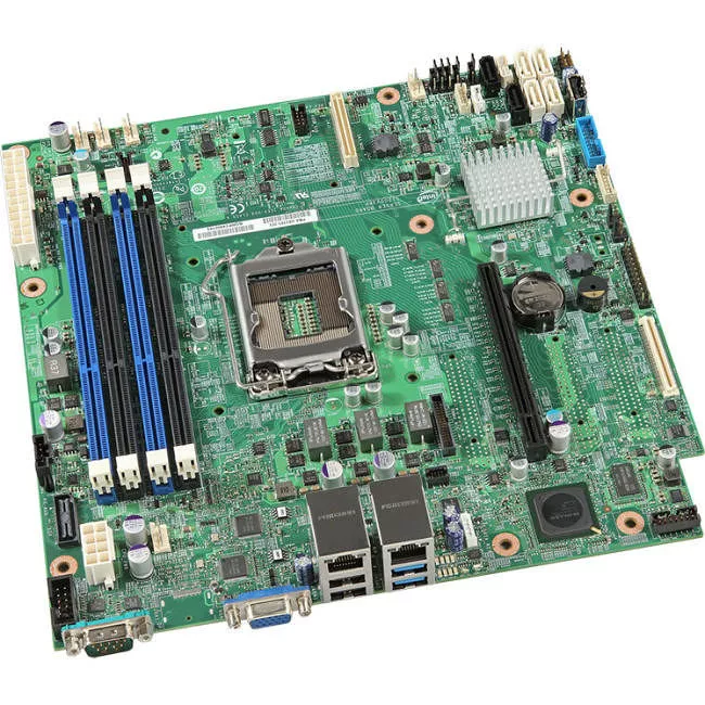 Intel BBS1200V3RPL Server Motherboard - 1x Socket H3 LGA-1150 - Intel C224 - 4x DDR3 - RAID - 2x RJ-45 - Micro ATX