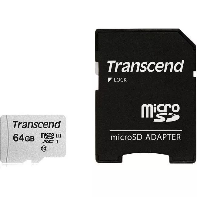 Transcend TS64GUSD300S-A 64 GB Class 10/UHS-I (U1) microSDXC