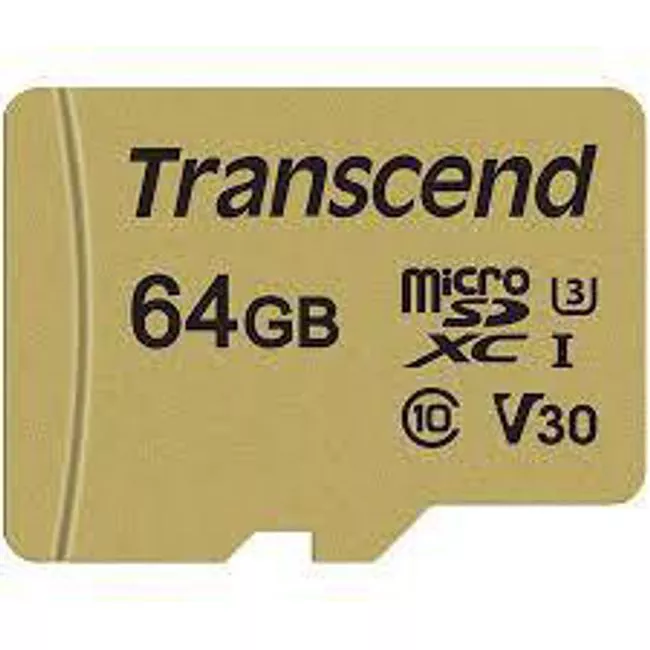 Transcend TS64GUSD500S 64 GB UHS-I U3 microSD w/ Adapter