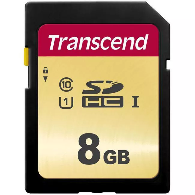 Transcend TS8GSDC500S 8 GB UHS-I U1 SDHC Card - MLC
