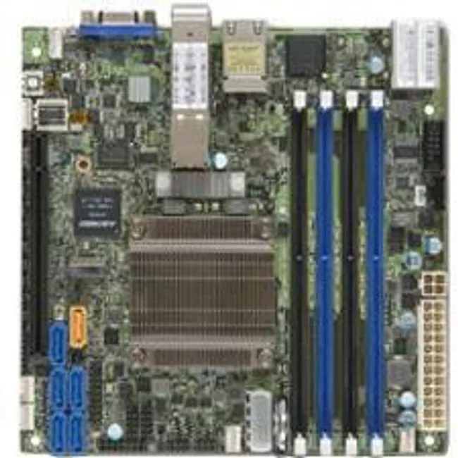 Supermicro MBD-X10SDV-12C-TLN4F+-B Server Motherboard - Socket BGA-1667 - Intel 4x DDR4 - RAID - 1x M.2 - 1x PCIe x16 - 5x RJ-45 - Mini ITX