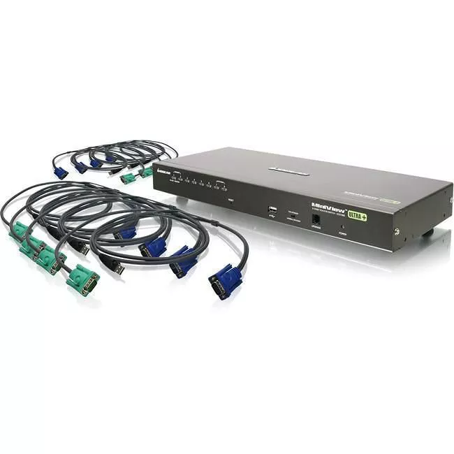 IOGEAR GCS1808KITUTAA 8-Port USB PS/2 Combo VGA KVM Switch with USB KVM Cables