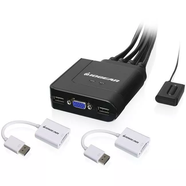 IOGEAR GCS72DPKIT 2-Port USB VGA Cable KVM with DisplayPort Adapters