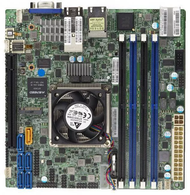 Supermicro MBD-X10SDV-16C+-TLN4F-O Server Motherboard - Socket BGA-1667 - Intel 4x DDR4 - RAID - 1x M.2 - 1x PCIe x16 - 5x RJ-45 - Mini ITX