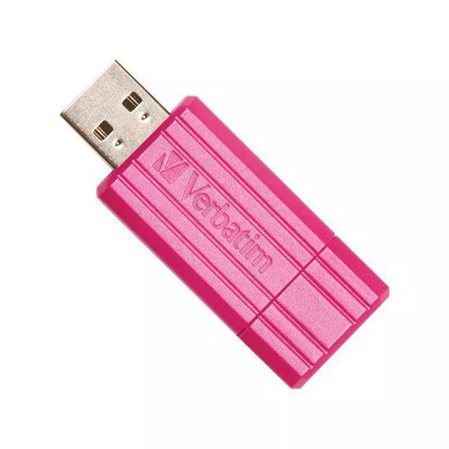 Verbatim 49067 16 GB Pinstripe USB Flash Drive - Hot Pink