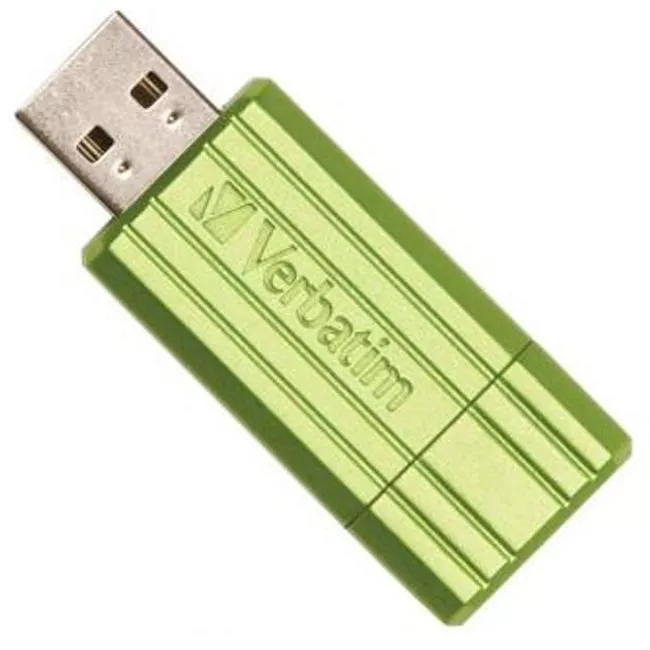 Verbatim 49070 16 GB PinStripe USB Flash Drive - Eucalyptus Green