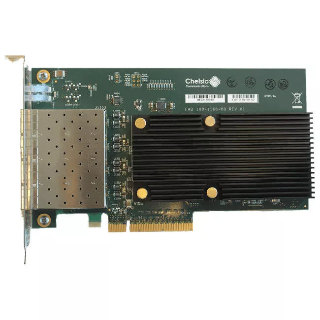 Chelsio T540-CR Chelsio T540-CR 4-Port 1/10GbE Half Size UWire Adapter W/ PCI-E x8 Gen 3, 32K Conn. SFP+ Conn.