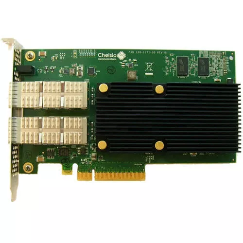 Chelsio T580-CR 2-Port 10/40GbE Half Size Uwire,  Enhanced TOE & iSCSI, PCI-E x8 Gen 3, 32K conn.