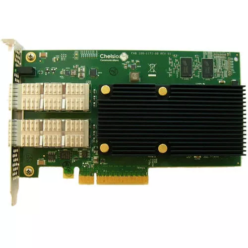 Chelsio T580-CR 2-Port 10/40GbE Half Size Uwire, Enhanced TOE & iSCSI, PCI-E x8 Gen 3, 32K conn.